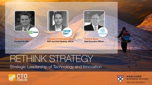 Preview of Q & A Session featuring TD Bank Stephan Schenk, SAP Deepak Krishnamurthy, and thyssenkrupp North America Patrick Bass at RETHINK STRATEGY 2018