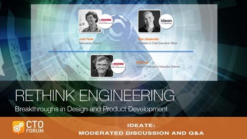Panel Discussion featuring Stanford d.school Professor Justin Ferrell, IDEAN President & CEO Risto Lähdesmäki at RETHINK ENGINEERING 2018